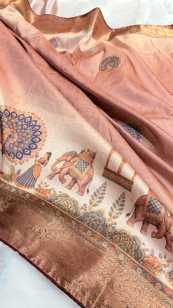 Peach_Cotton_Base_Saree_For_Women