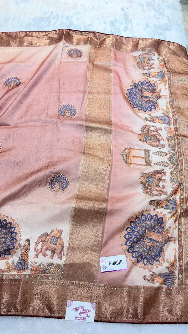 Peach_Cotton_Base_Saree_For_Women