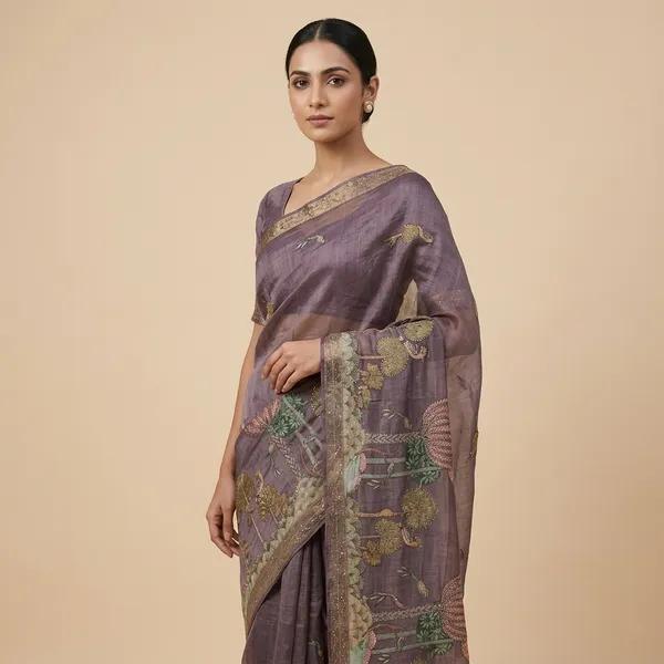 Purple_Embroidered_Floral_Organza_Saree_With_Border