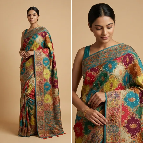Multicolor_Patchwork_Motif_Saree