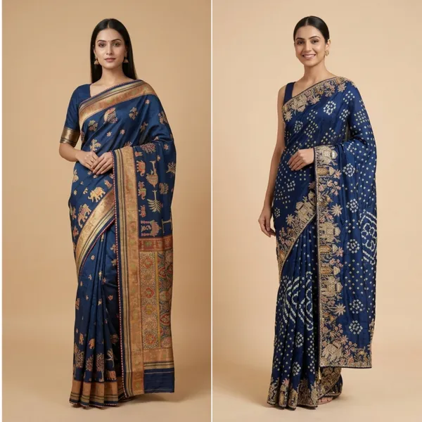 Navy_And_Royal_Blue_Saree_Duo