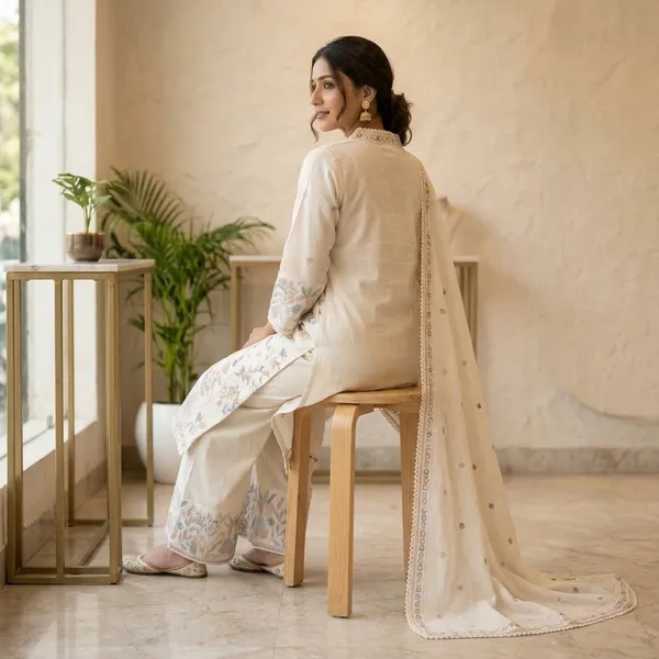 White_Cotton_Floral_Embroidered_Kurti_Set_With_Dupatta_For_Women