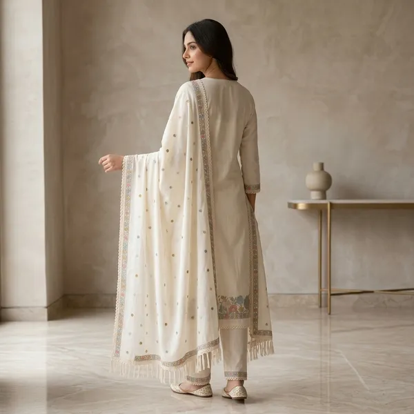 Off_White_Cotton_Straight_Embroidered_Kurti_Set_With_Dupatta_For_Women