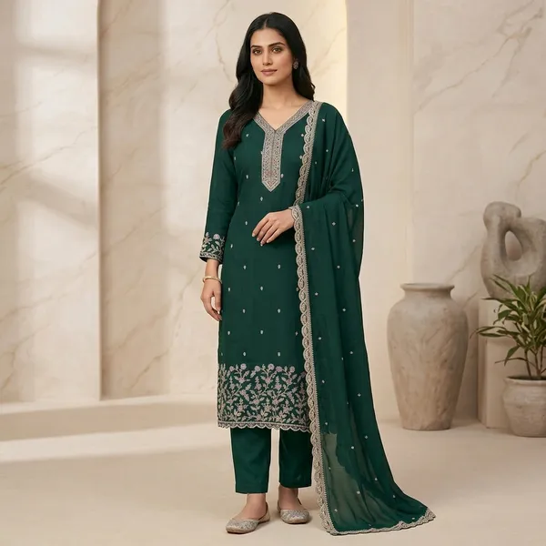 Green_Silk_Straight_Embroidered_Kurti_Set_With_Dupatta_For_Women