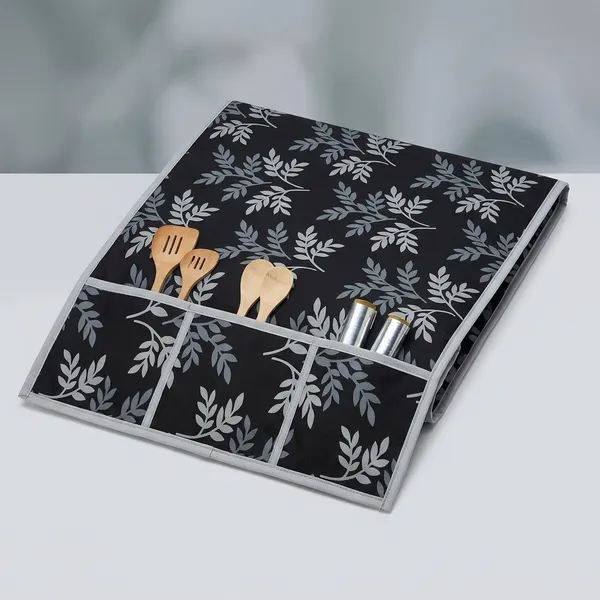 Wooden_Print_White_Pink_Dining_Table_Cover_And_Polyester_Leaf_Print_Black_White_Fridge_Top_Cover