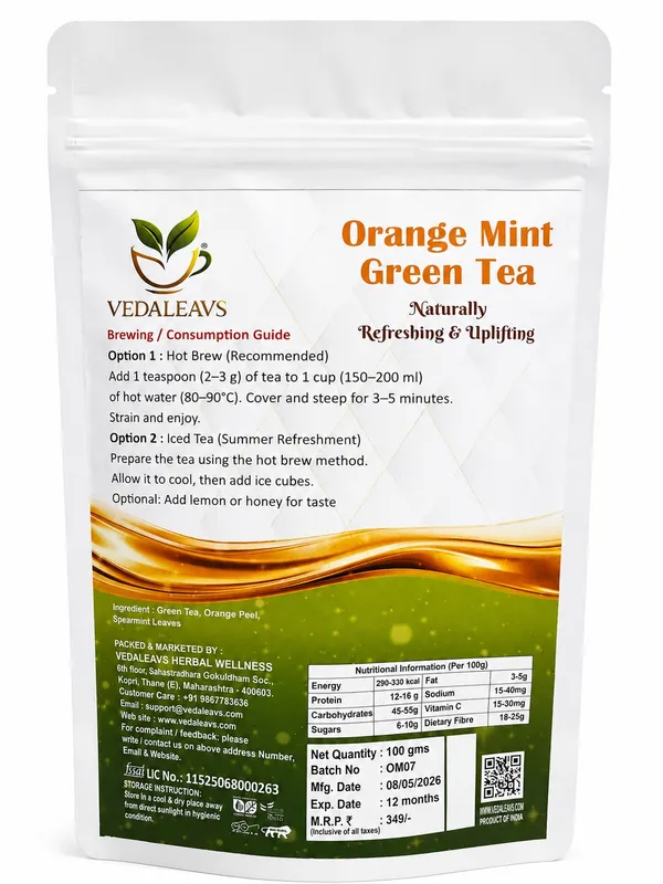 Vedaleavs_Orange_Mint_Green_Tea_Herbal_Infusion_Organic_And_Natural
