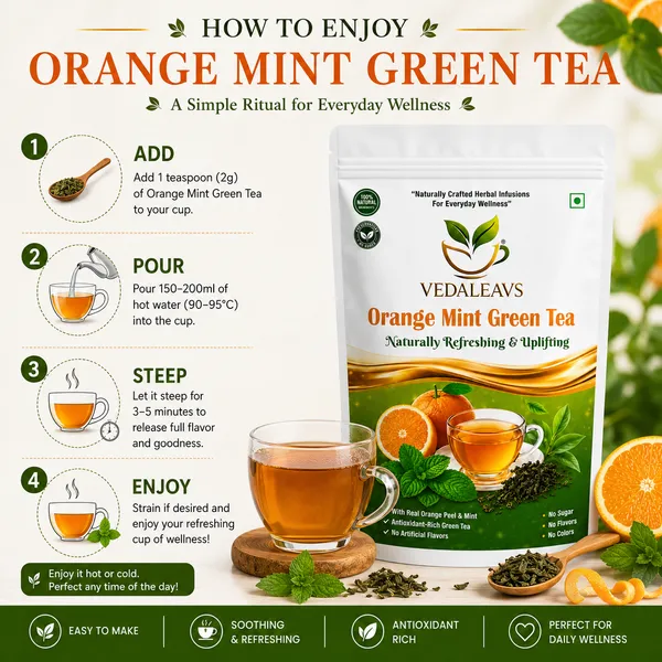 Vedaleavs_Orange_Mint_Green_Tea_Herbal_Infusion_Organic_And_Natural