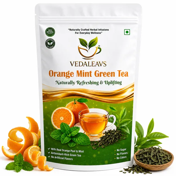 Vedaleavs_Orange_Mint_Green_Tea_Herbal_Infusion_Organic_And_Natural