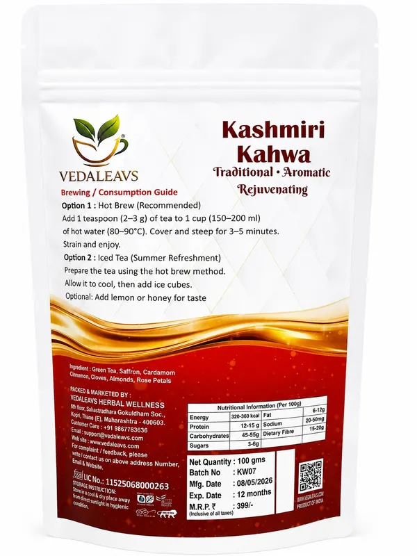 Vedaleavs_Kashmiri_Kahwa_Traditional_Saffron_Spice_Tea