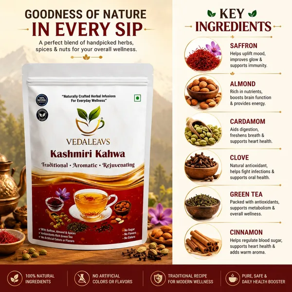 Vedaleavs_Kashmiri_Kahwa_Traditional_Saffron_Spice_Tea