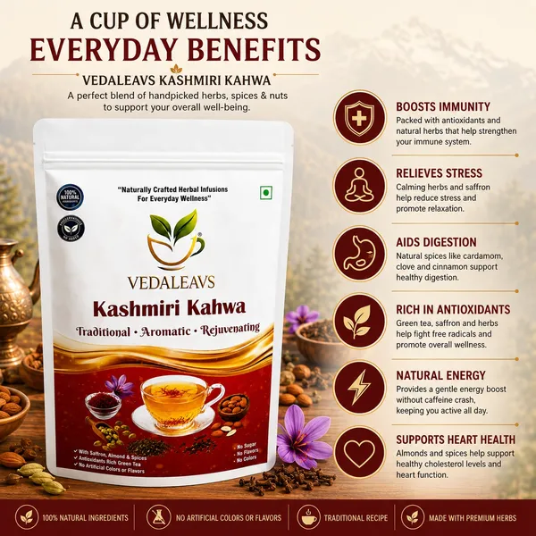 Vedaleavs_Kashmiri_Kahwa_Traditional_Saffron_Spice_Tea