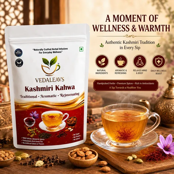 Vedaleavs_Kashmiri_Kahwa_Traditional_Saffron_Spice_Tea