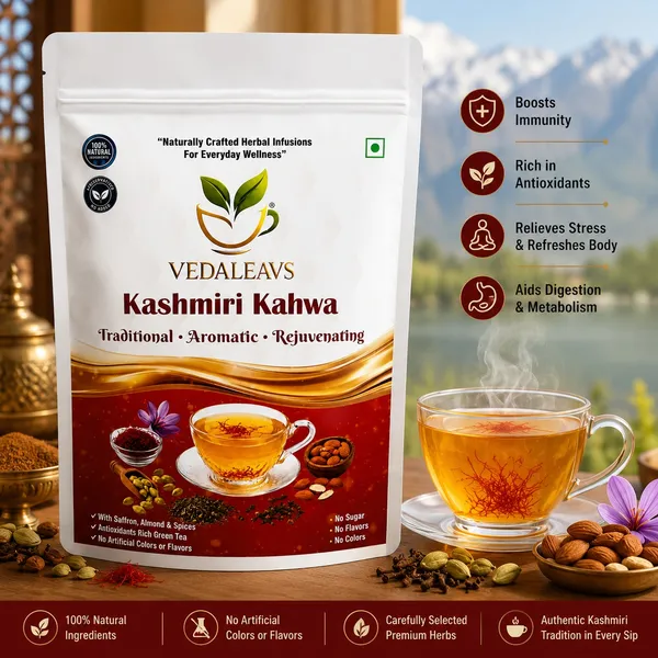 Vedaleavs_Kashmiri_Kahwa_Traditional_Saffron_Spice_Tea