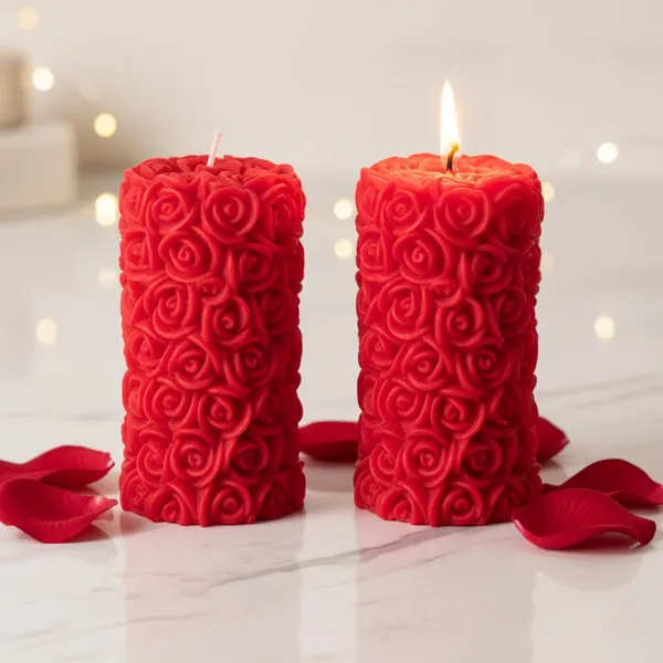 Shraddha_Creation_Scented_Candles_For_Home_Decor,_Rose_Fragrance,_Pillar_Shape,_Red_Color,_Set_Of_2,_5.5_X_10.5_Cm_-_Wax