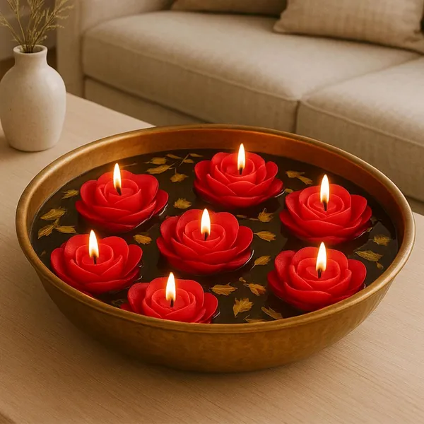 Shraddha_Creation_Wax_Scented_Floating_Candles_For_Home_Decor,_Rose_Fragrance,_Flower_Shape,_Red_Colour,_Pack_Of_8,_7_X_3_Cm