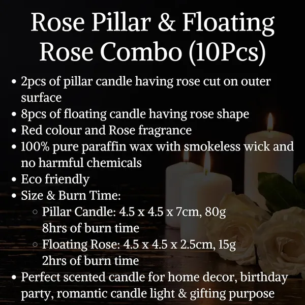 Shraddha_Creation_Scented_Candles_For_Home_Decor,_Rose_Fragrance,_Pillar_Shape_And_Floating_Combo,_Red_Color,_Pack_Of_10,_4_X_7_Centimeters_-_Wax