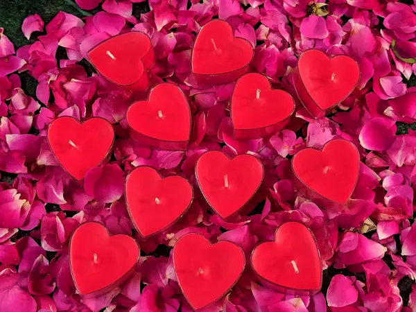Wax_Valentine_Rose_Scented_Heart_Shape_Candles_Red_Pack_Of_10