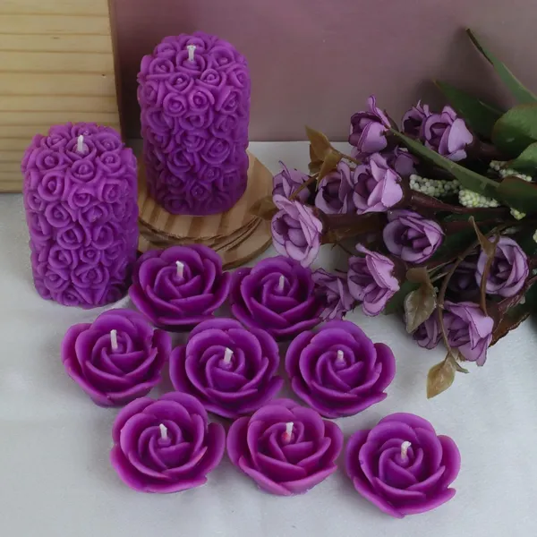 Shraddha_Creation_Wax_Scented_Candles_For_Home_Decor,_Lavender_Fragrance,_Pillar_And_Floating_Candles_Combo,_Purple_Colour,_Pack_Of_10,_4_X_7_Cm