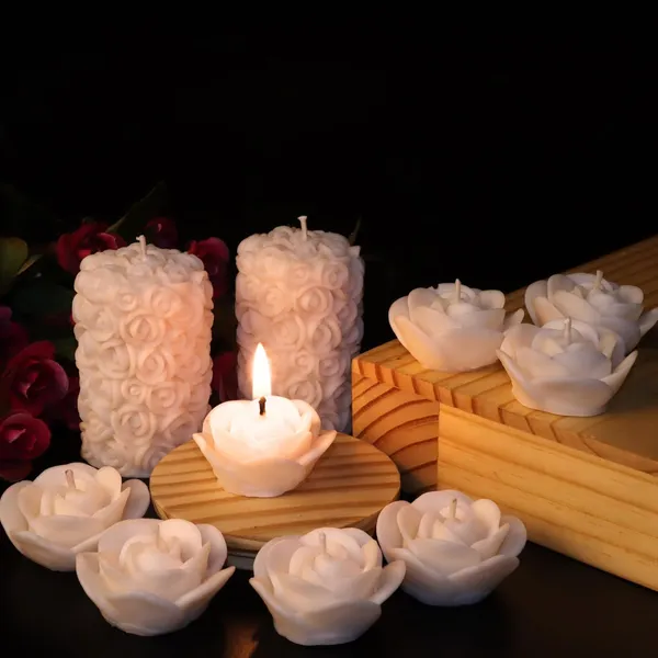 Shraddha_Creation_Wax_Scented_Candles_For_Home_Decor,_Coconut_Vanilla_Fragrance,_Pillar_And_Floating_Candles_Combo,_White_Colour,_Pack_Of_10,_4_X_7_Cm