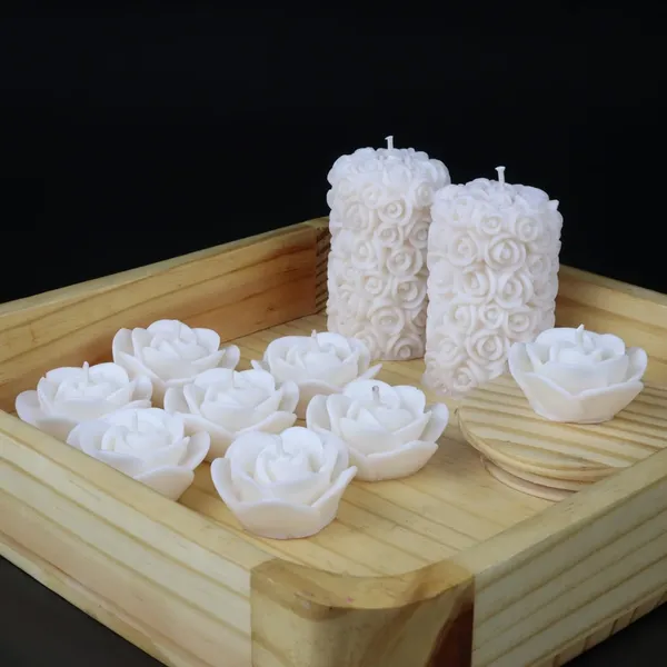 Shraddha_Creation_Wax_Scented_Candles_For_Home_Decor,_Coconut_Vanilla_Fragrance,_Pillar_And_Floating_Candles_Combo,_White_Colour,_Pack_Of_10,_4_X_7_Cm
