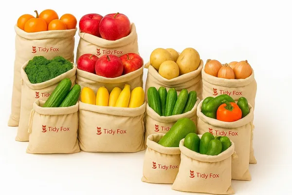 Tidy_Fox_Cotton_Bags_For_Fridge_Vegetable_Storage_/_(Set_Of_12)_/_Drawstring,_Washable_&_Eco-Friendly