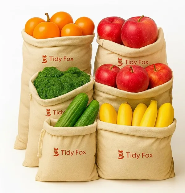Tidy_Fox_Cotton_Bags_For_Fridge_Vegetable_Storage_/_(Set_Of_6)_/_Drawstring,_Washable_&_Eco-Friendly