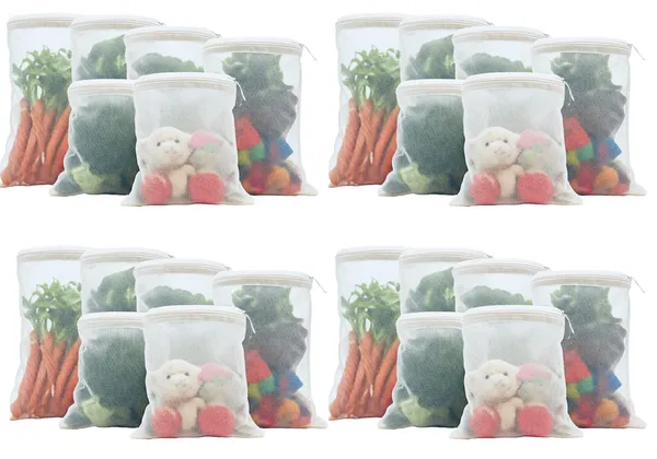 Tidy_Fox_Vegetable_Storage_Net_Bags_For_Fridge_–_Set_Of_24_/_Reusable,_Washable,_Durable_Nylon_Mesh_Bags_With_Rustproof_Zipper_For_Produce,_Toys,_Travel_&_Home_Organization