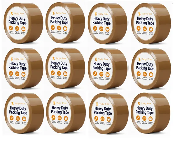 Tidy_Fox_Packing_Tape_Brown_/_2_Inch_X_65_Mtr/Pack_Of_12_/_Strong_Cello_Tape_For_Cartons,_Shipping_&_E-Commerce_Packaging