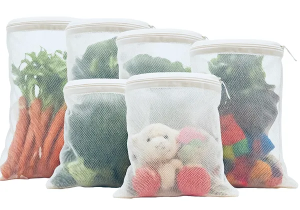 Tidy_Fox_Vegetable_Storage_Net_Bags_For_Fridge_–_Set_Of_6_/_Reusable,_Washable,_Durable_Nylon_Mesh_Bags_With_Rustproof_Zipper_For_Produce,_Toys,_Travel_&_Home_Organization