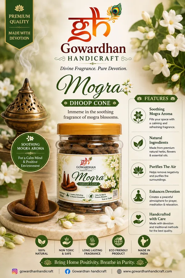 Gowardhan_Pure_Fragnance_Dhoop_Cone_(_ROSE,CHAMPA,LAVENDER,MOGRA,SANDAL)_PACK_OF_5