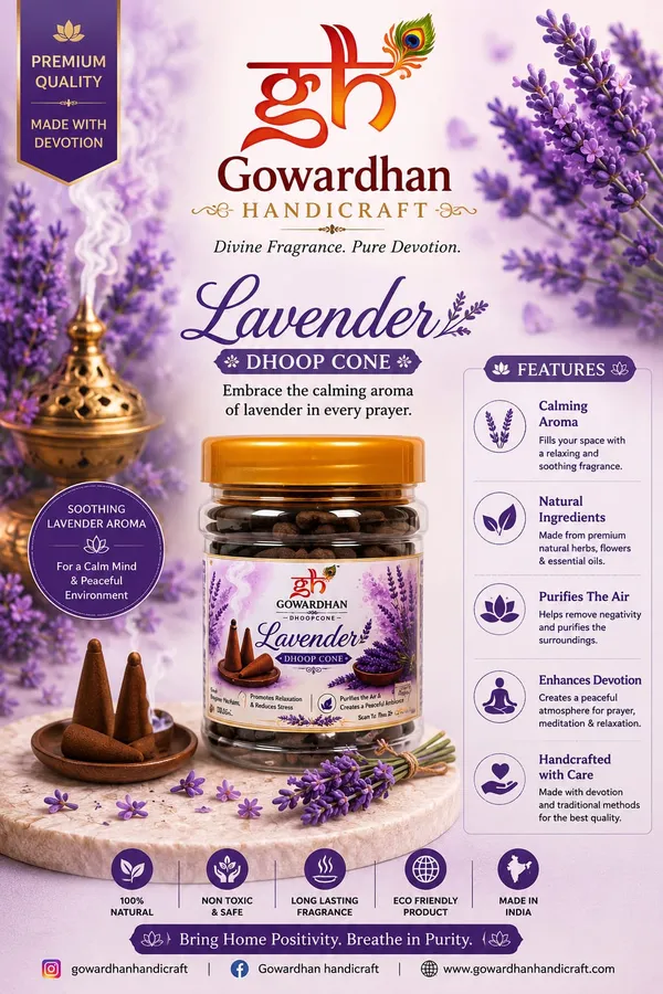 Gowardhan_Pure_Fragnance_Dhoop_Cone_(_ROSE,CHAMPA,LAVENDER,MOGRA,SANDAL)_PACK_OF_5