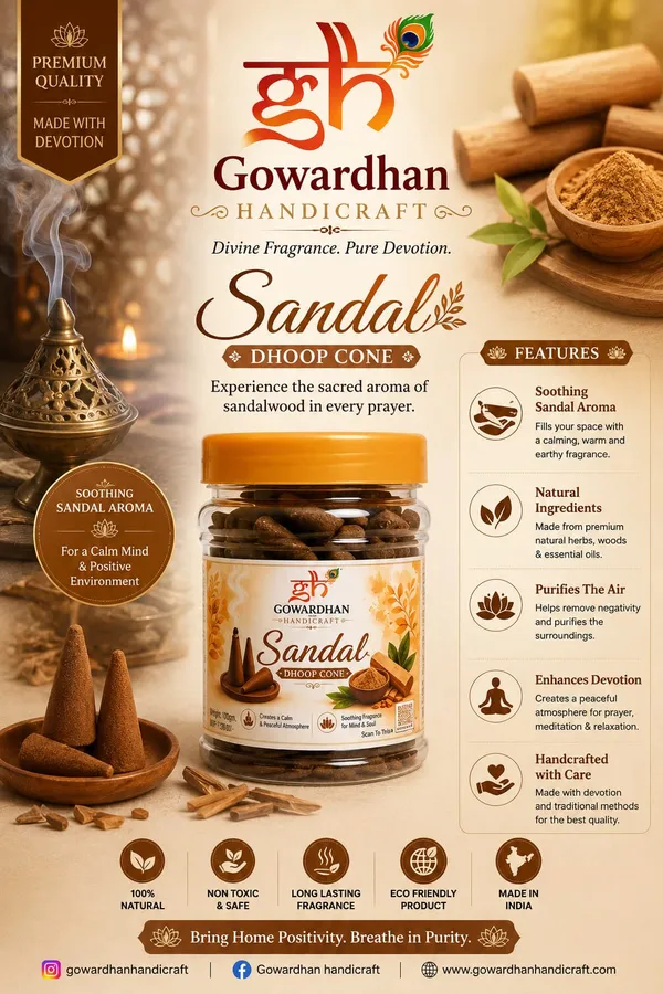 Gowardhan_Pure_Fragnance_Dhoop_Cone_(_ROSE,CHAMPA,LAVENDER,MOGRA,SANDAL)_PACK_OF_5