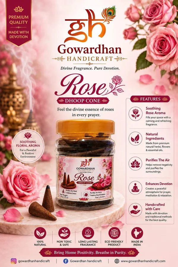 Gowardhan_Pure_Fragnance_Dhoop_Cone_(_ROSE,CHAMPA,LAVENDER,MOGRA,SANDAL)_PACK_OF_5