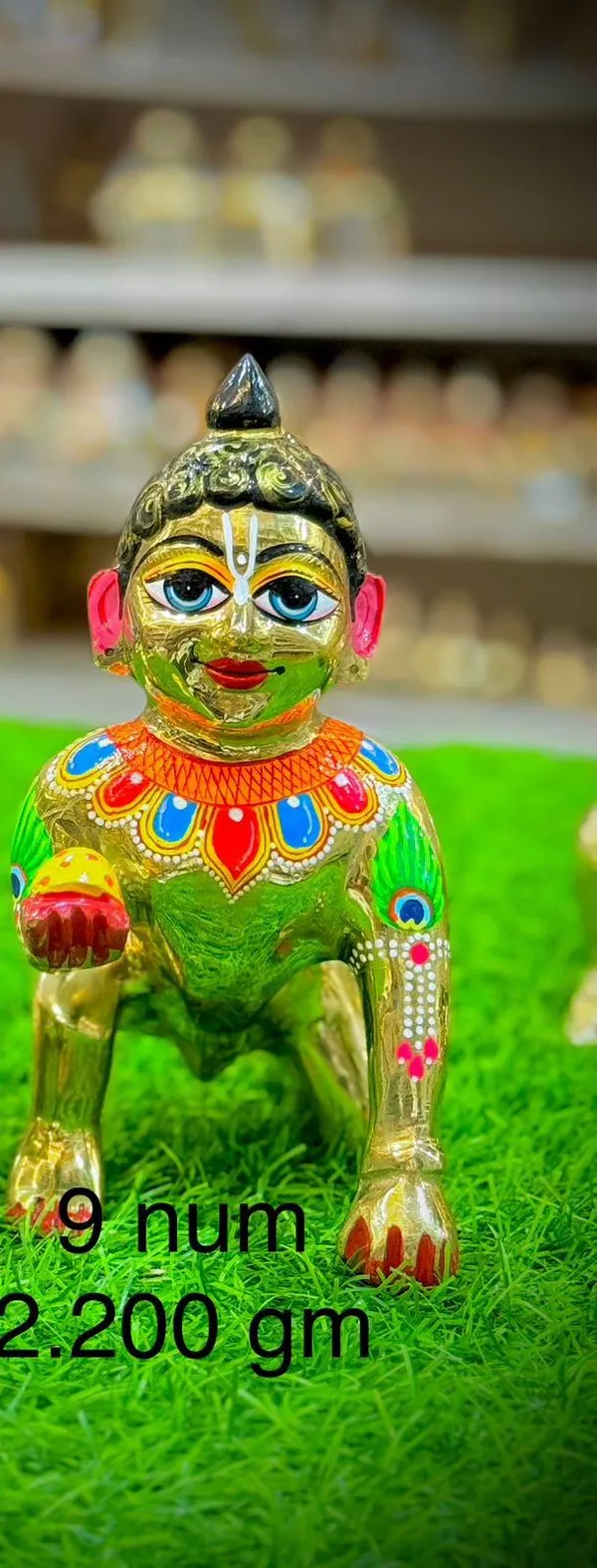 Golden_Brass_Handcrafted_Sitting_Baby_Krishna_Idol_full_paint