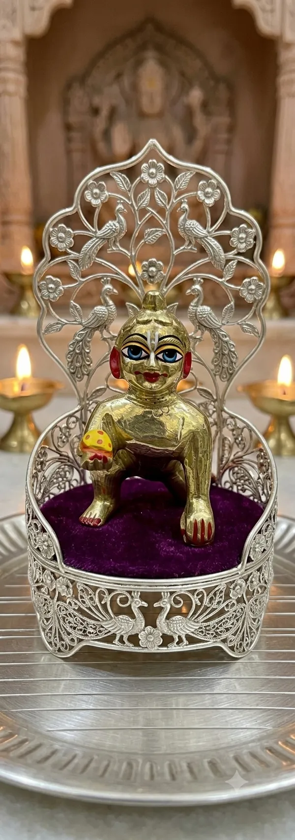 Golden_Brass_Crawling_Baby_Figurine_for_Pooja_and_Home_Decor_half_paint