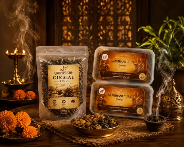 Gowardhan_Guggal_Resin(100g)_&_Sambrani_Cups_(Pack_of_2)__Combo__–_Ideal_for_Daily_Worship_&_Removing_Negativit