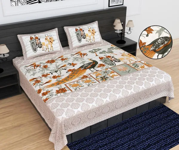 Multicolour_100%_Pure_Cotton_Bedsheet_&_Pillow_Cover_Set_|_King_Size