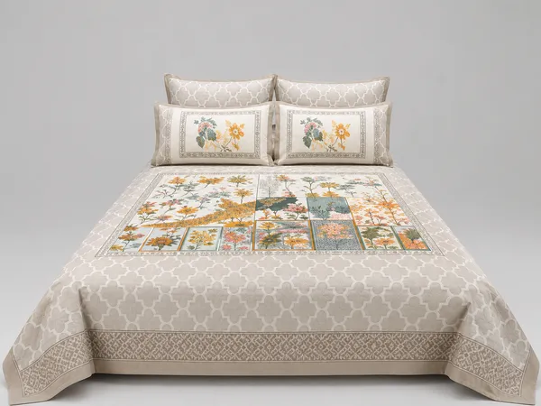 Multicolour_100%_Pure_Cotton_Bedsheet_&_Pillow_Cover_Set_|_King_Size
