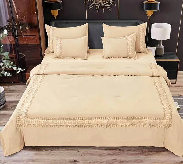 Glace_Cotton_Embroidered_Beige_Six_Piece_Comforter_Set_|_King_Size