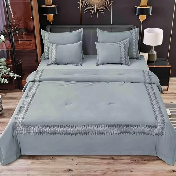 Glace_Cotton_Embroidered_Blue_Six_Piece_Comforter_Set_|_King_Size
