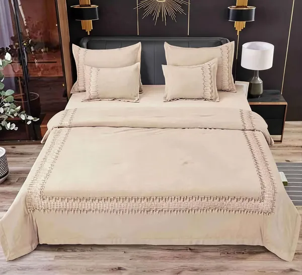 Cotton_Embroidered_Beige_Six_Piece_Comforter_Set_|_King_Size