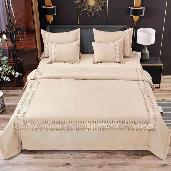 Cotton_Embroidered_Beige_Six_Piece_Comforter_Set_|_King_Size