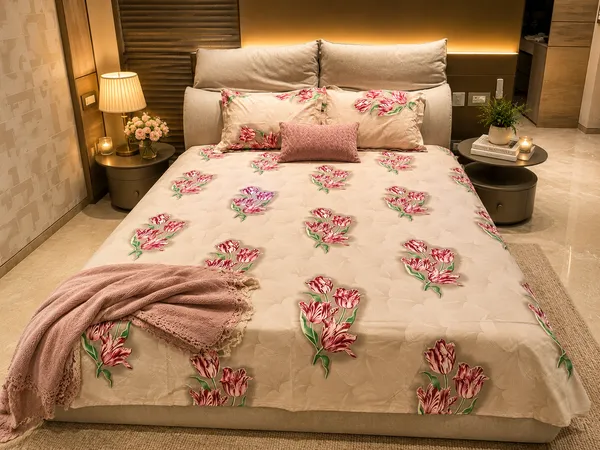 Beige_Cotton_Bedsheet_&_Pillow_Cover_Set_|_King_Size