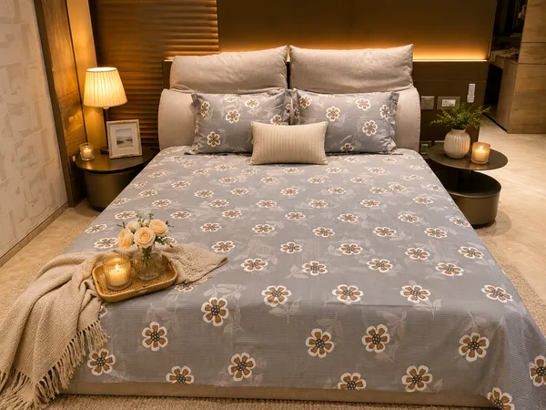 Pure_Cotton_Grey_Double_Bedsheet_With_2_Pillow_Covers_|_King_Size