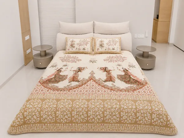 Pure_Cotton_Multicolor_Double_Bedsheet_With_2_Pillow_Covers_|_King_Size