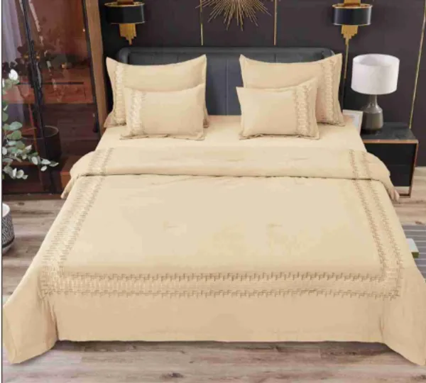 Glace_Cotton_Embroidered_Beige_Six_Piece_Comforter_Set_|_King_Size