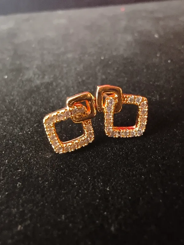 Aarsa_Premium_Rose_Gold_Plated_Geometric_Square_Cz_Designer_
__Stud_Earrings_For_Women_&_Girls_|_Brass_Base_Korean_Style_Minimal_
__Daily_Wear,_Office_&_Party_Earrings