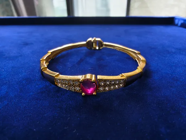 Aarsa_Premium_Micro_Gold_Plated_Ruby_Cz_Stone_Designer_
__Bracelet_For_Women_&_Girls_|_Brass_Luxury_Party_Wear_Bracelet