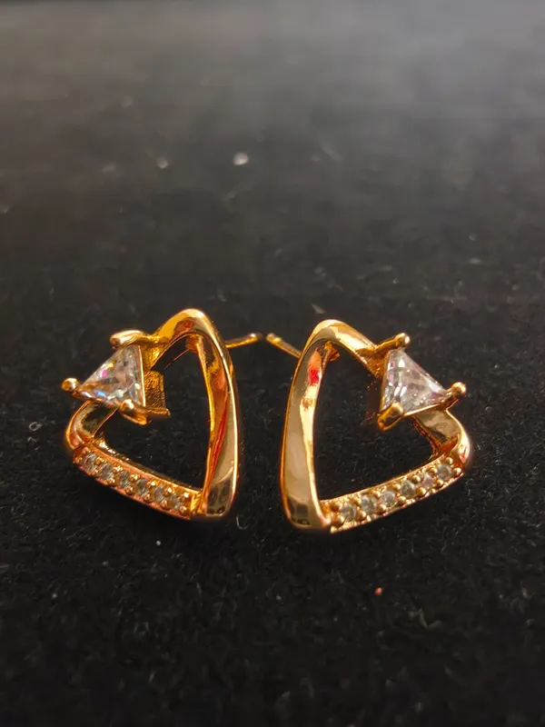 Aarsa_Premium_Rose_Gold_Finish_Geometric_Triangle_Cz_Stud_Earrings_
__For_Women_And_Girls_|_Elegant_Daily_Wear_Fashion_Jewellery