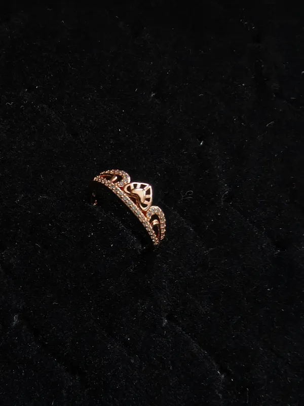 Aarsa_Premium_Rose_Gold_Plated_Korean_Style_Double_Heart_Cz_
__Adjustable_Ring_For_Women_&_Girls_|_Brass_Romantic_Designer_Daily_
__Wear_Ring